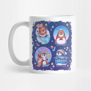 Penguins in winter Mug